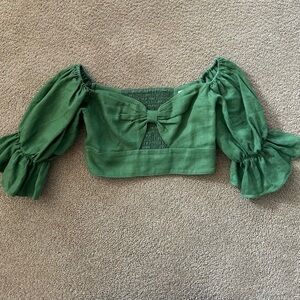 Reformation Green Crop Top